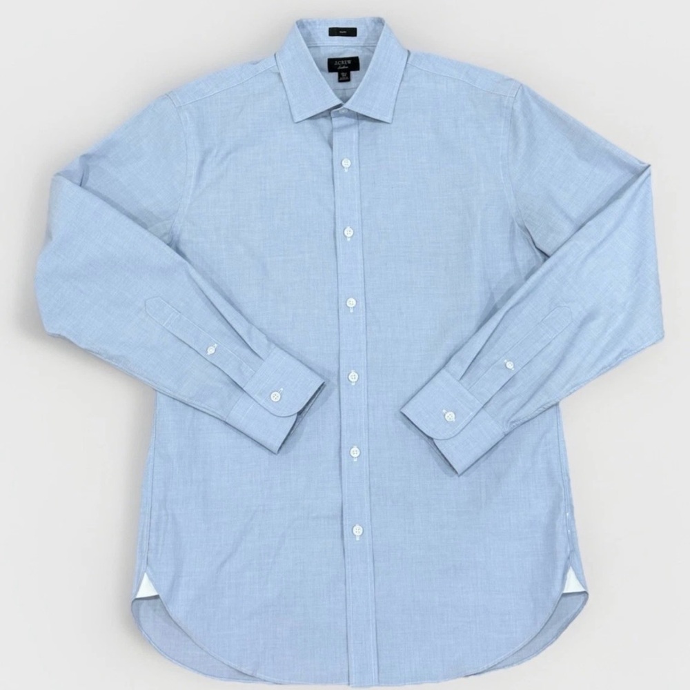 J.Crew Ludlow Shirt Mens Size 15.5 33
Blue Button Up Slim Cotton Blend